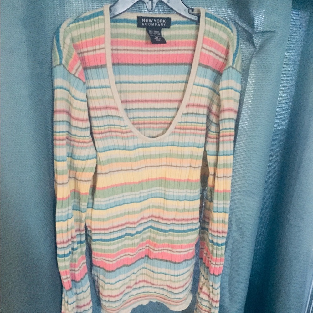 SOLD New York & Company Striped Sweater Medium